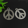 Pendant. Fashion Zinc Alloy jewelry findings. Peace 24.5x29mm. Sold by Bag