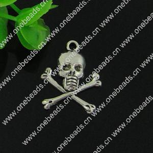 Pendant. Fashion Zinc Alloy jewelry findings. Skeleton 20x24mm. Sold by Bag