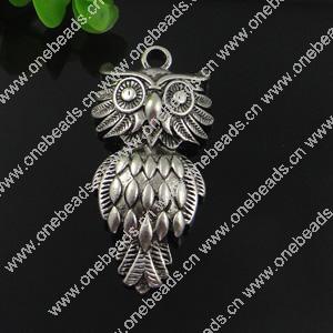 Pendant. Fashion Zinc Alloy jewelry findings. Animal 65x31mm. Sold by PC