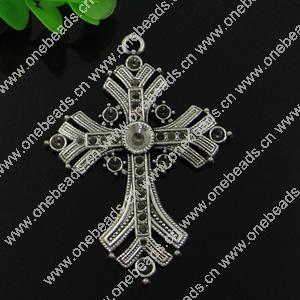 Pendant. Fashion Zinc Alloy jewelry findings. Cross 75x55mm. Sold by PC