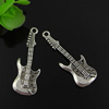 Pendant. Fashion Zinc Alloy jewelry findings. Guitar 35x12mm. Sold by Bag