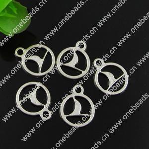Pendant. Fashion Zinc Alloy jewelry findings. Peace 12.5x15.5mm. Sold by Bag