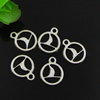 Pendant. Fashion Zinc Alloy jewelry findings. Peace 12.5x15.5mm. Sold by Bag
