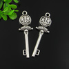 Pendant. Fashion Zinc Alloy jewelry findings. Key 43x13mm. Sold by Bag
