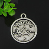 Pendant. Fashion Zinc Alloy jewelry findings. Flat Round 20x17mm. Sold by Bag
