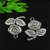 Pendant. Fashion Zinc Alloy jewelry findings. Flower 26.5x30mm. Sold by Bag
