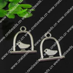 Pendant. Fashion Zinc Alloy jewelry findings. Birdcage 18x16mm. Sold by Bag
