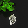 Pendant. Fashion Zinc Alloy jewelry findings. Leaf 10.5x18mm. Sold by Bag