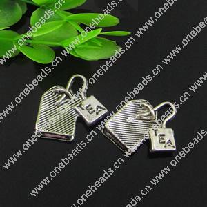 Pendant. Fashion Zinc Alloy jewelry findings. Lock 15x15mm. Sold by Bag
