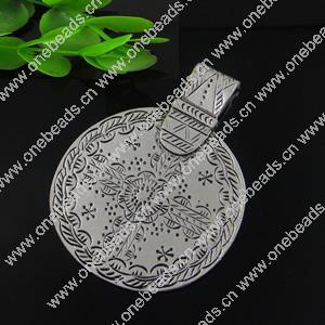 Pendant. Fashion Zinc Alloy jewelry findings. Flat Round 71x54mm. Sold by PC