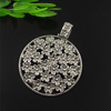 Pendant. Fashion Zinc Alloy jewelry findings. Flat Round 45x57mm. Sold by PC
