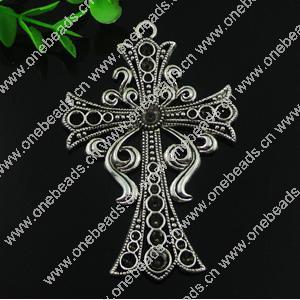 Pendant. Fashion Zinc Alloy jewelry findings. Cross 89x59mm. Sold by PC