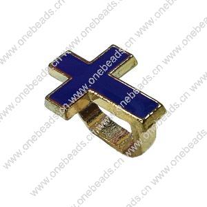 Enamel Slider, Zinc Alloy Bracelet Findinds, 16x16mm, Hole size:8x11mm, Sold by PC