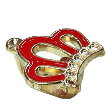 Enamel Slider, Zinc Alloy Bracelet Findinds, 16x16mm, Hole size:8x11mm, Sold by PC