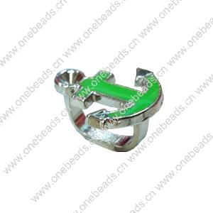 Enamel Slider, Zinc Alloy Bracelet Findinds, 16x16mm, Hole size:8x11mm, Sold by PC