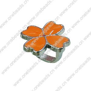 Enamel Slider, Zinc Alloy Bracelet Findinds, 16x16mm, Hole size:8x11mm, Sold by PC