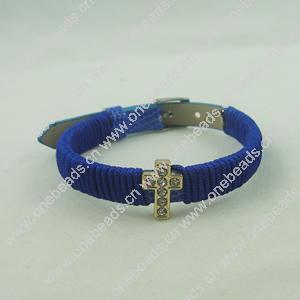 Fashion Bracelet, Leather cord & zinc alloy findings, Length:adjustable, Sold by Dozen