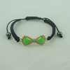 Fashion Bracelet, Cotton cord & zinc alloy findings, Length:adjustable, Sold by Dozen
