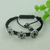 Fashion Bracelet, Cotton cord & zinc alloy Beads, Length:adjustable, Sold by Dozen
