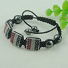 Fashion Bracelet, Cotton cord & zinc alloy Beads, Length:adjustable, Sold by Dozen
