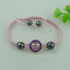 Fashion Bracelet, Cotton cord & zinc alloy Beads, Length:adjustable, Sold by Dozen