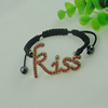 Fashion Bracelet, Cotton cord & zinc alloy findings, Length:adjustable, Sold by Dozen
