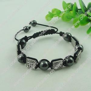 Fashion Bracelet, Cotton cord & zinc alloy Beads, Length:adjustable, Sold by Dozen
