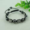 Fashion Bracelet, Cotton cord & zinc alloy Beads, Length:adjustable, Sold by Dozen
