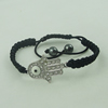 Fashion Bracelet, Cotton cord & zinc alloy findings, Length:adjustable, Sold by Dozen
