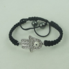 Fashion Bracelet, Cotton cord & zinc alloy findings, Length:adjustable, Sold by Dozen
