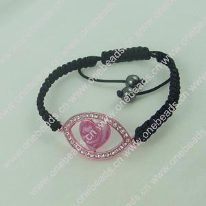 Fashion Bracelet, Cotton cord & zinc alloy findings, Length:adjustable, Sold by Dozen