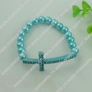 Fashion Bracelet, Glass Beads & zinc alloy findings, Length:adjustable, Sold by Dozen