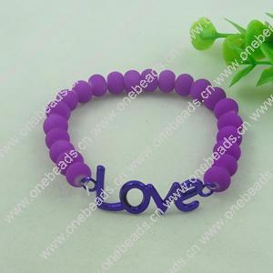 Fashion Bracelet, Acrylic beads & zinc alloy findings, Length:adjustable, Sold by Dozen