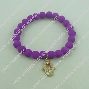 Fashion Bracelet, Acrylic beads & zinc alloy Charm, Length:adjustable, Sold by Dozen