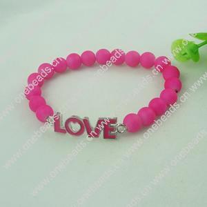 Fashion Bracelet, Acrylic beads & zinc alloy findings, Length:adjustable, Sold by Dozen