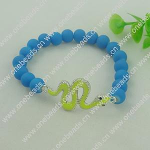 Fashion Bracelet, Acrylic beads & zinc alloy findings, Length:adjustable, Sold by Dozen