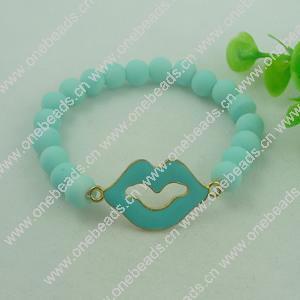 Fashion Bracelet, Acrylic beads & zinc alloy findings, Length:adjustable, Sold by Dozen