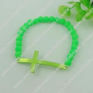 Fashion Bracelet, Acrylic beads & zinc alloy findings, Length:adjustable, Sold by Dozen