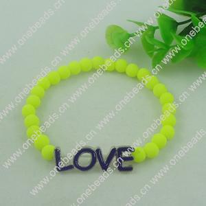 Fashion Bracelet, Acrylic beads & zinc alloy findings, Length:adjustable, Sold by Dozen