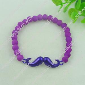 Fashion Bracelet, Acrylic beads & zinc alloy findings, Length:adjustable, Sold by Dozen