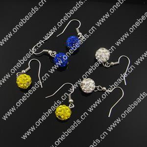 Fashional Crystal Ball Earrings, Sold by Dozen