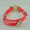 Fashion Bracelet, Leather cord & CCB Beads, Length: about 8.1-inch, Sold by Dozen
