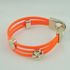 Fashion Bracelet, Leather cord & CCB Beads, Length: about 8.1-inch, Sold by Dozen
