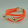 Fashion Bracelet, Leather cord & CCB Beads, Length: about 8.1-inch, Sold by Dozen