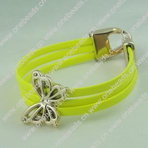 Fashion Bracelet, Leather cord & CCB Beads, Length: about 8.1-inch, Sold by Dozen