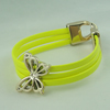 Fashion Bracelet, Leather cord & CCB Beads, Length: about 8.1-inch, Sold by Dozen