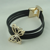 Fashion Bracelet, Leather cord & CCB Beads, Length: about 8.1-inch, Sold by Dozen
