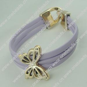 Fashion Bracelet, Leather cord & CCB Beads, Length: about 8.1-inch, Sold by Dozen