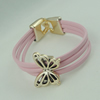 Fashion Bracelet, Leather cord & CCB Beads, Length: about 8.1-inch, Sold by Dozen