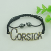 Fashion Bracelet, Cotton cord & zinc alloy findings, Length:adjustable, Sold by Dozen
